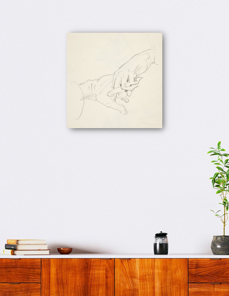 Cuadro decorativo Estudio de manos técnica mixta Bocetos 5