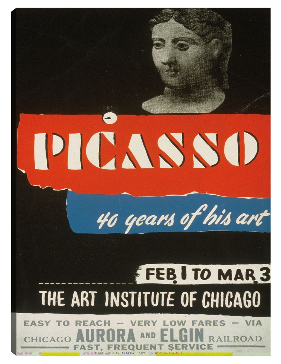 Cuadro decorativo Picasso–40 años de su arte (1936) técnica mixta Publicidad
