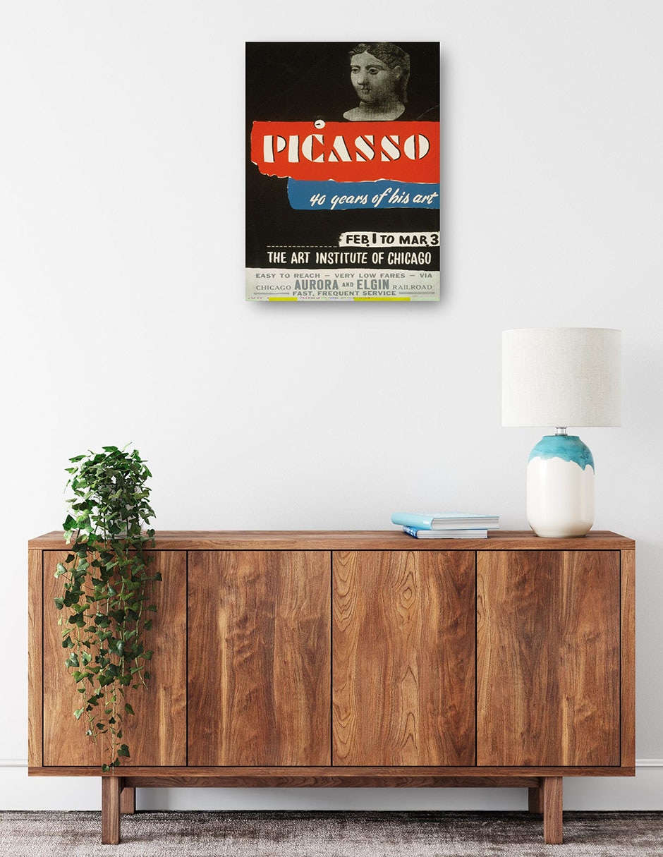Cuadro decorativo Picasso–40 años de su arte (1936) técnica mixta Publicidad 2