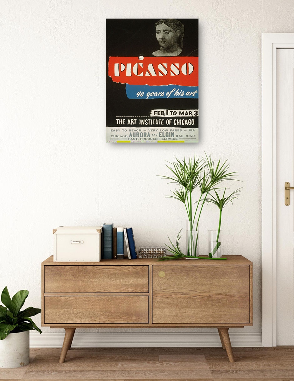 Cuadro decorativo Picasso–40 años de su arte (1936) técnica mixta Publicidad 3