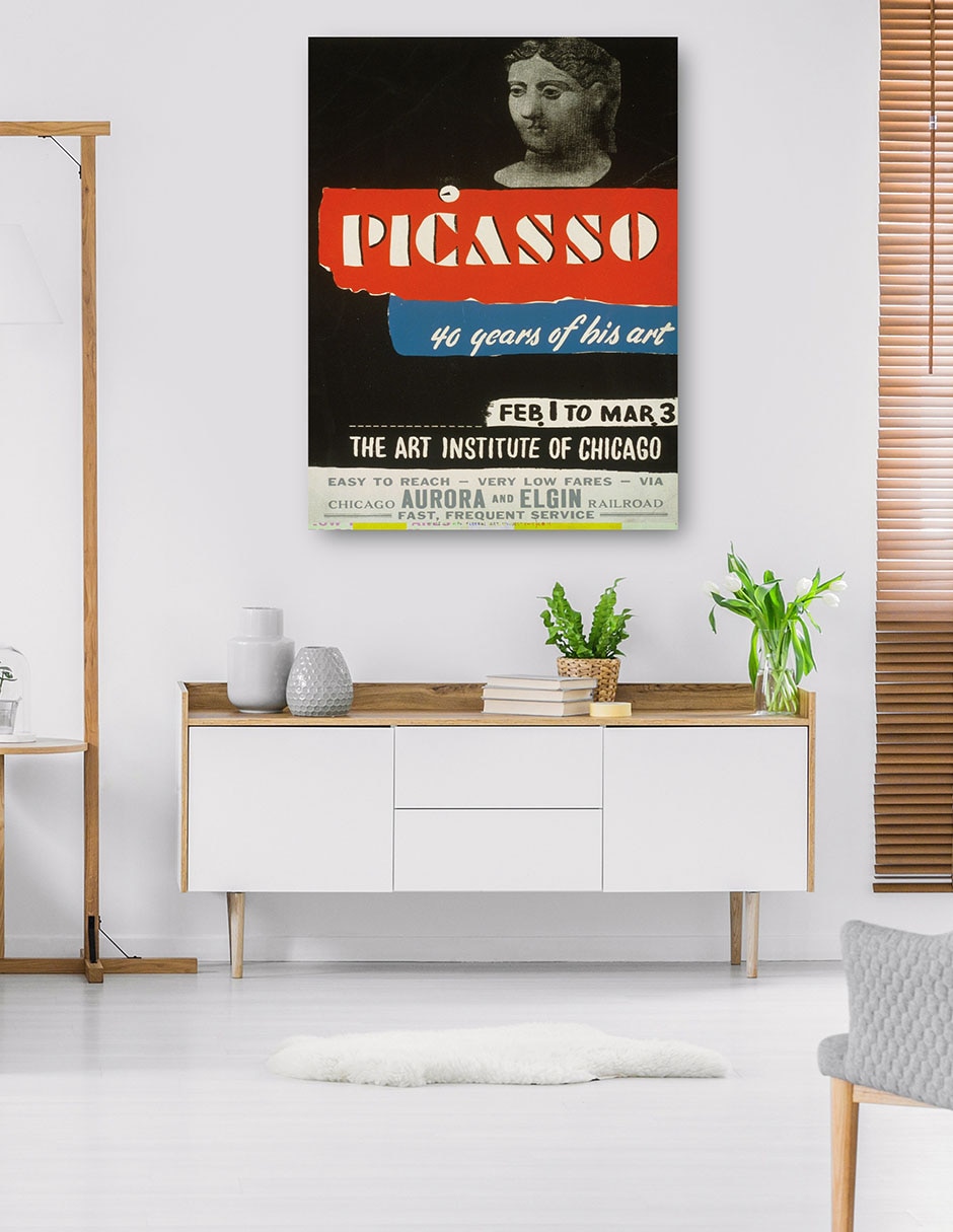 Cuadro decorativo Picasso–40 años de su arte (1936) técnica mixta Publicidad 4