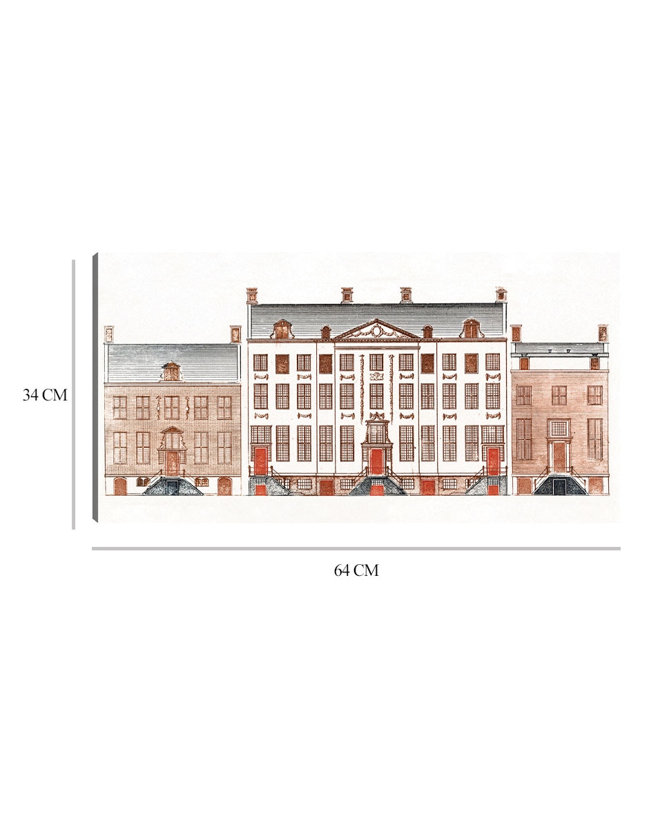 Cuadro decorativo Casas del canal de Amsterdam en el Herengracht 471-477 técnica mixta Arquitectura 2