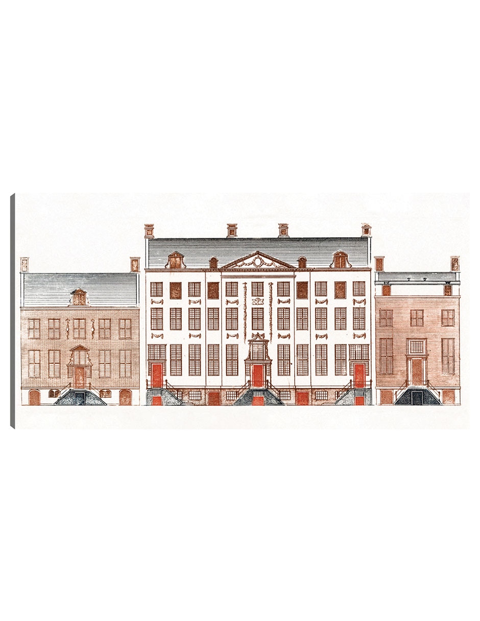 Cuadro decorativo Casas del canal de Amsterdam en el Herengracht 471-477 técnica mixta Arquitectura