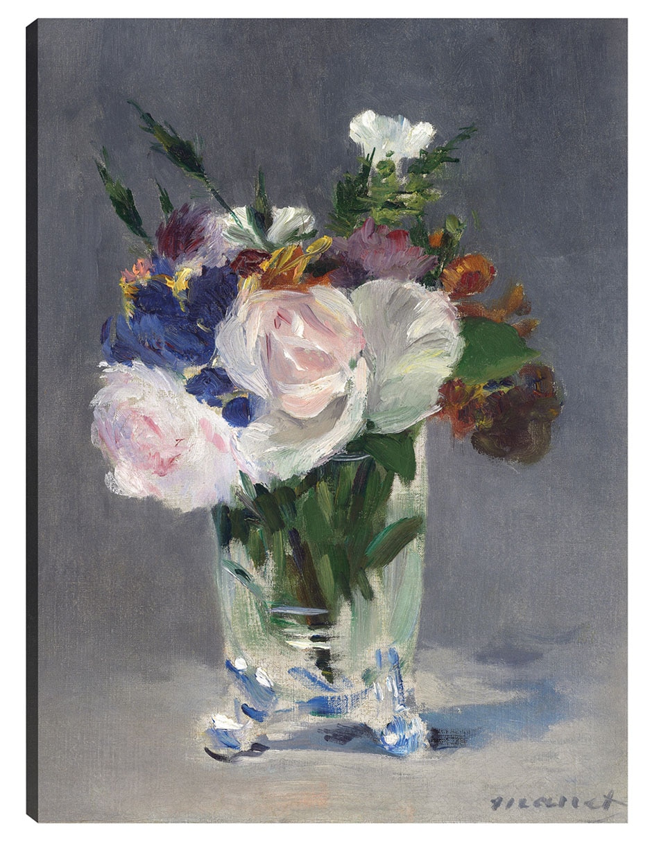 Cuadro decorativo Flores en un jarrón de cristal (c. 1882) técnica mixta Floreros