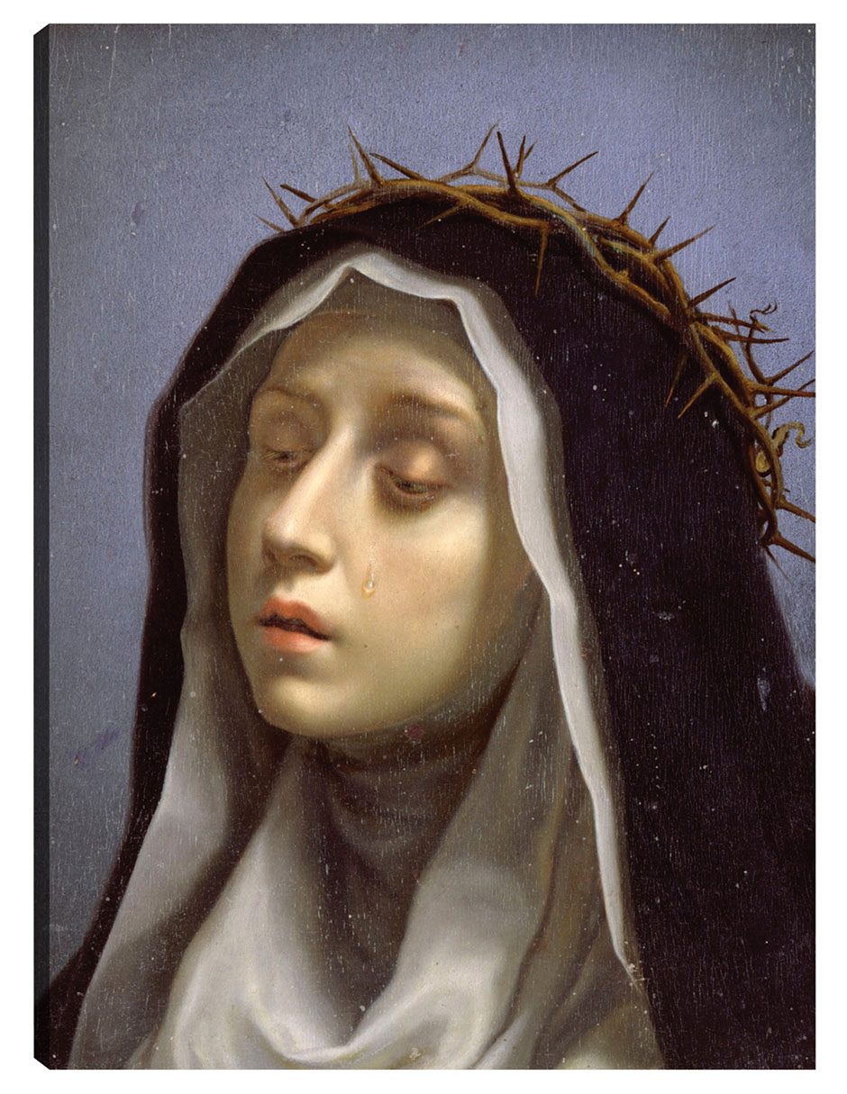 Cuadro decorativo Santa Catalina de Siena técnica mixta Vírgenes