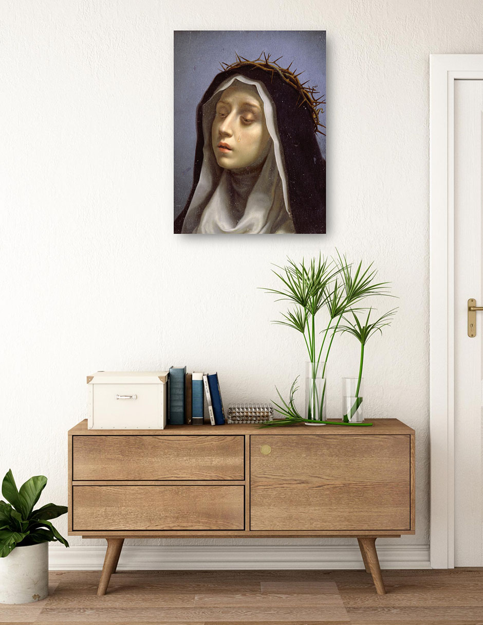 Cuadro decorativo Santa Catalina de Siena técnica mixta Vírgenes 2
