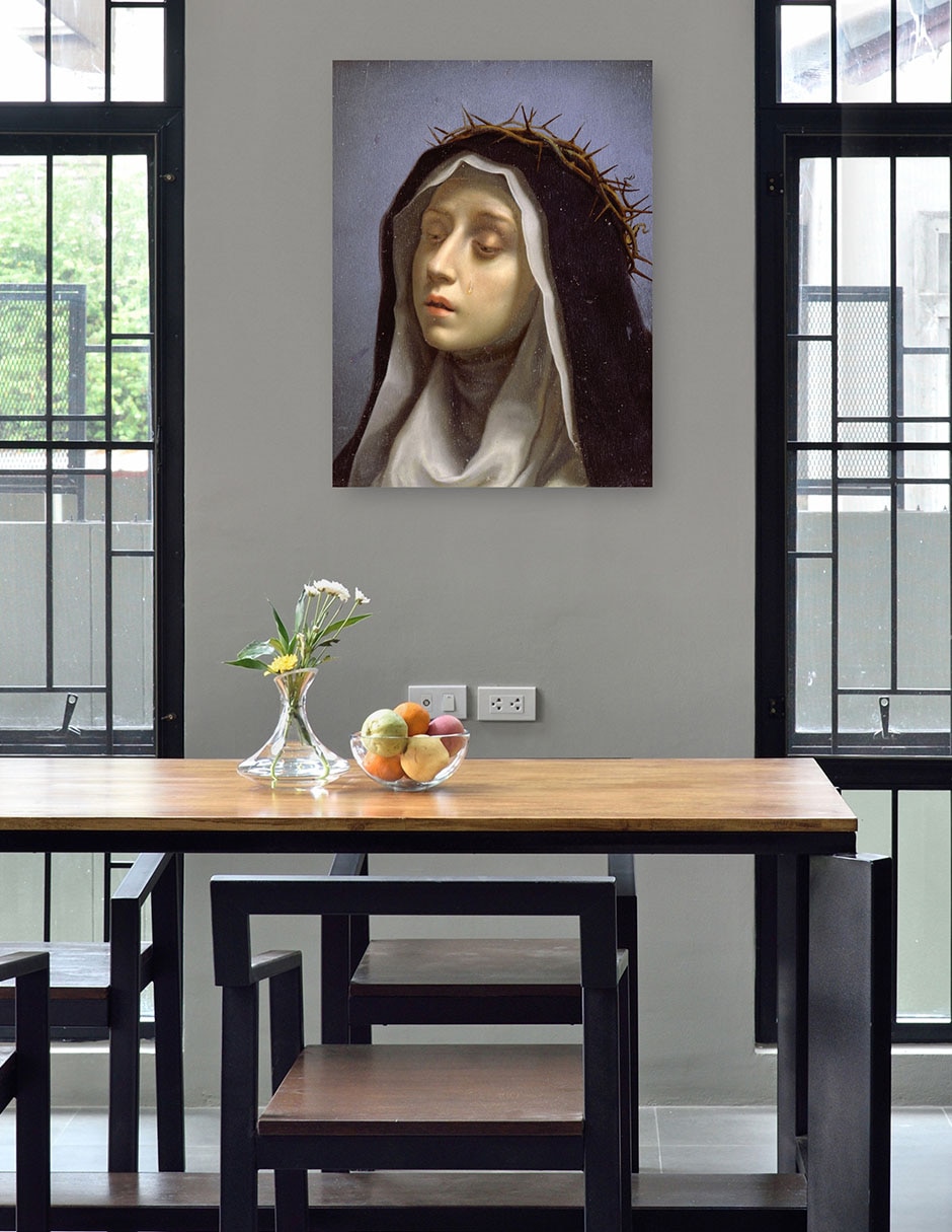 Cuadro decorativo Santa Catalina de Siena técnica mixta Vírgenes 3