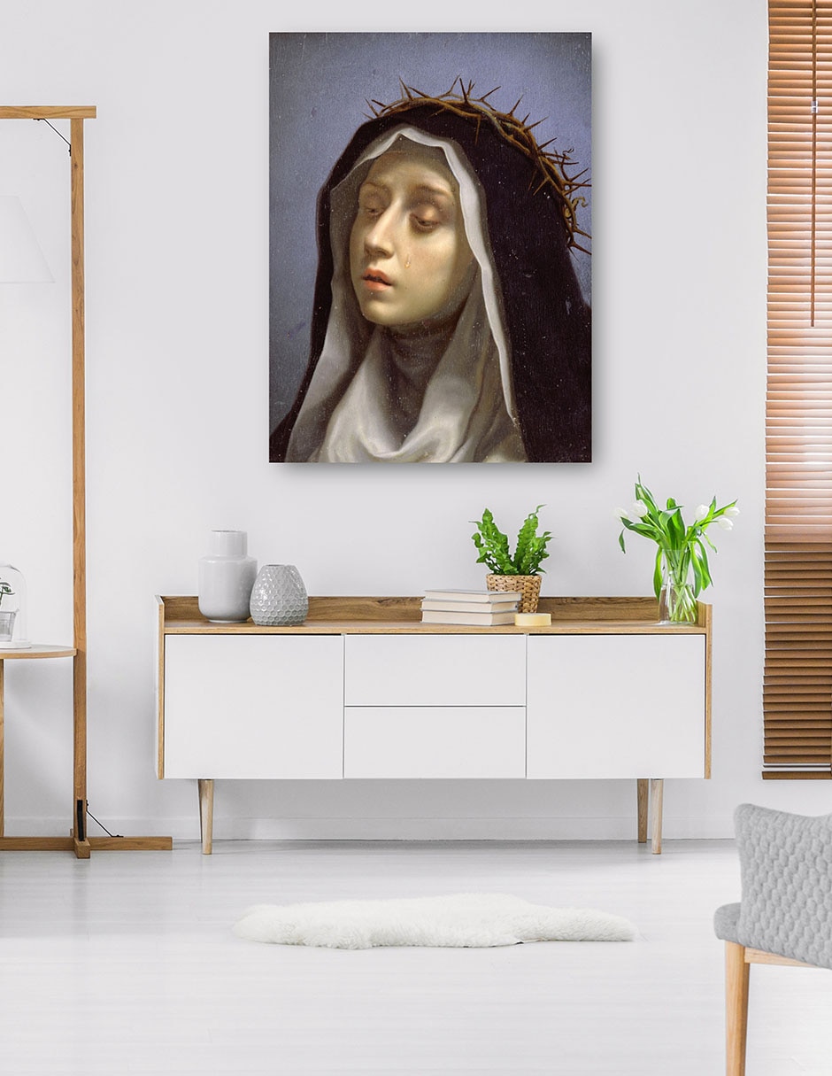 Cuadro decorativo Santa Catalina de Siena técnica mixta Vírgenes 4