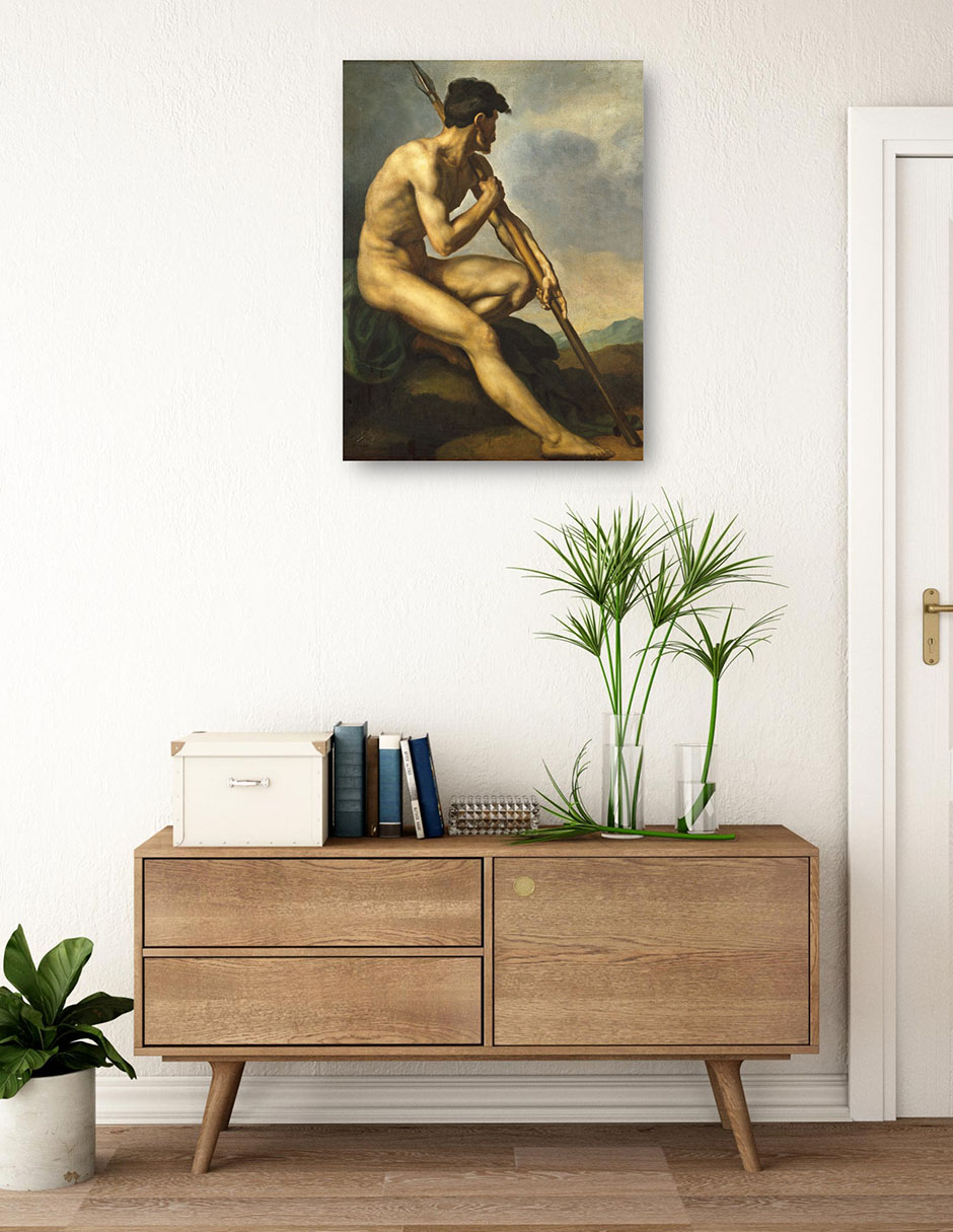 Cuadro decorativo Guerrero desnudo con lanza c. 1816 técnica mixta Gente 4