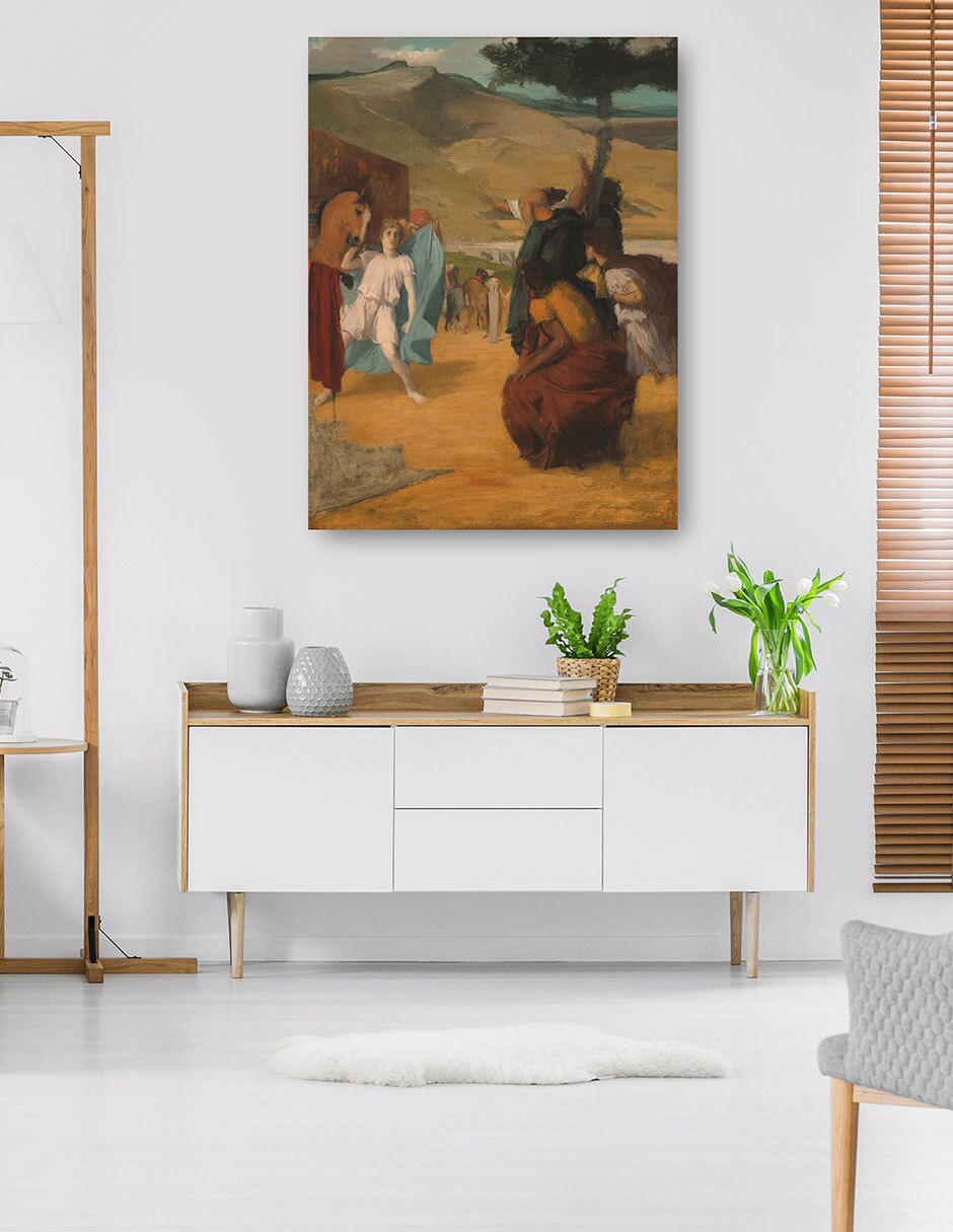 Cuadro decorativo Alejandro y Bucéfalo técnica mixta Gente 4