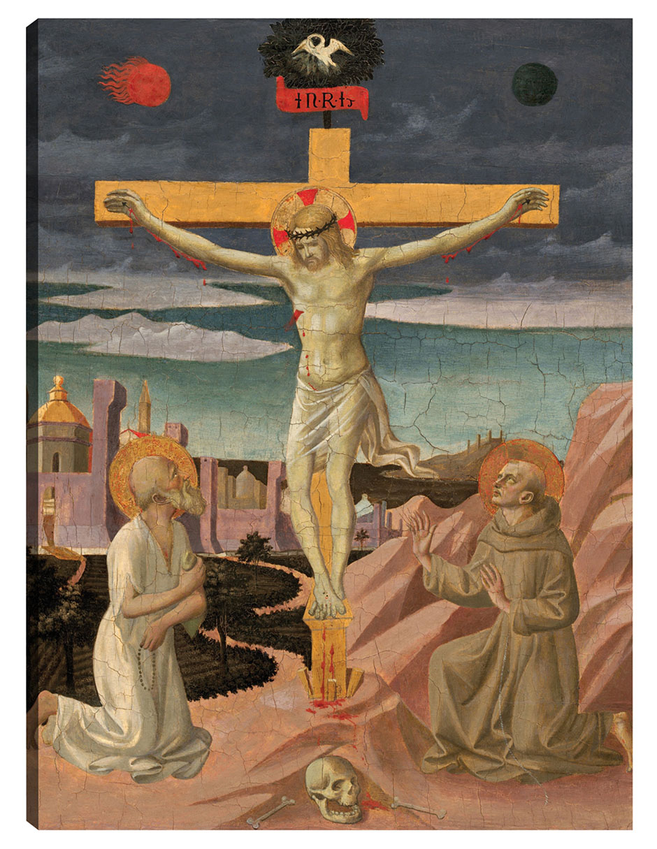 Cuadro decorativo La Crucifixión con San Jerónimo y San Francisco, c. 1445/1450 técnica mixta Figuras Celestiales Cuadro decorativo La Crucifixión con San Jerónimo y San Francisco, c. 1445/1450 técnica mixta Figuras Celestiales