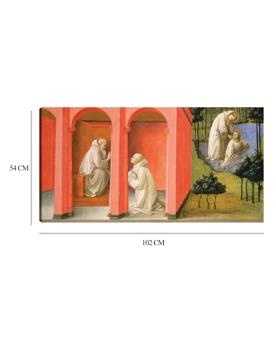 Cuadro decorativo San Benito ordena a San Mauro rescatar a San Plácido técnica mixta Figuras Celestiales 2