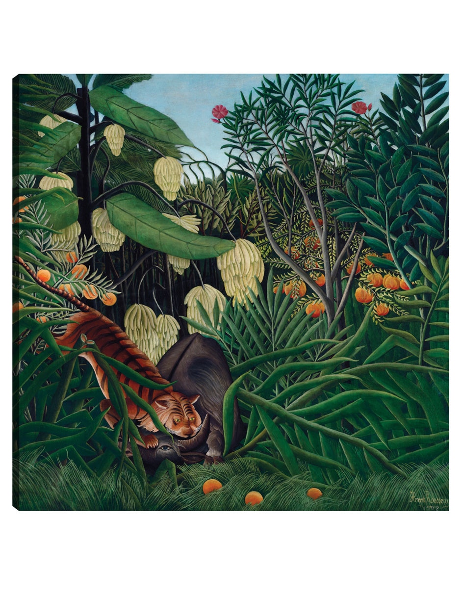 Cuadro decorativo Lucha entre un tigre y un búfalo (1908) técnica mixta Vida Silvestre Cuadro decorativo Lucha entre un tigre y un búfalo (1908) técnica mixta Vida Silvestre