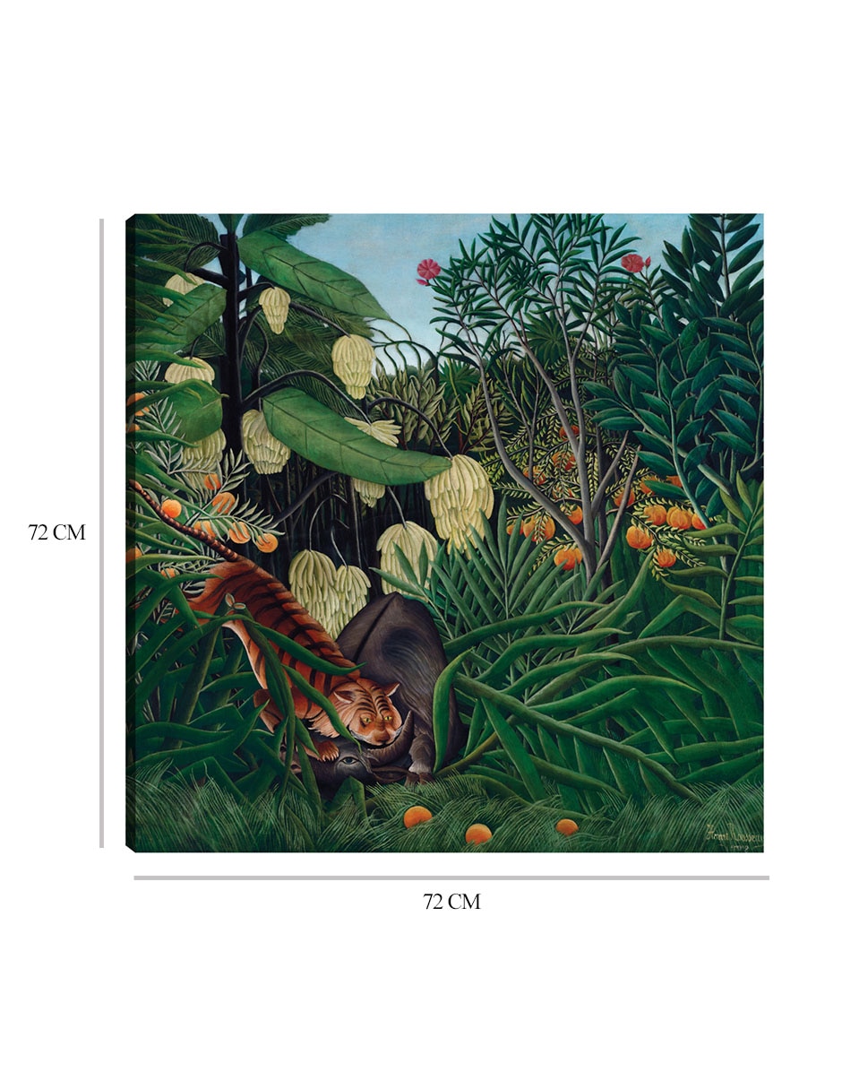 Cuadro decorativo Lucha entre un tigre y un búfalo (1908) técnica mixta Vida Silvestre 2