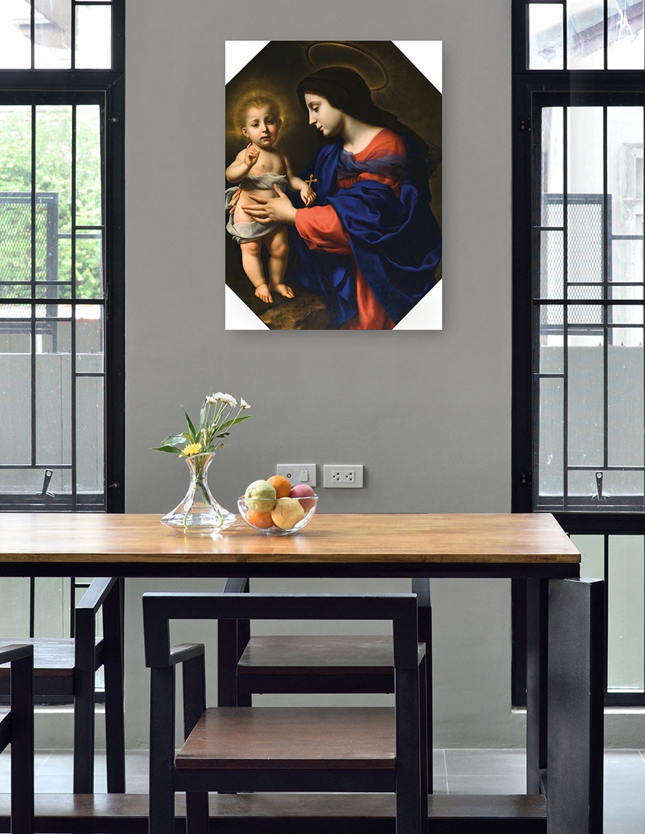 Cuadro decorativo La Virgen y el Niño (1651) técnica mixta Vírgenes 4