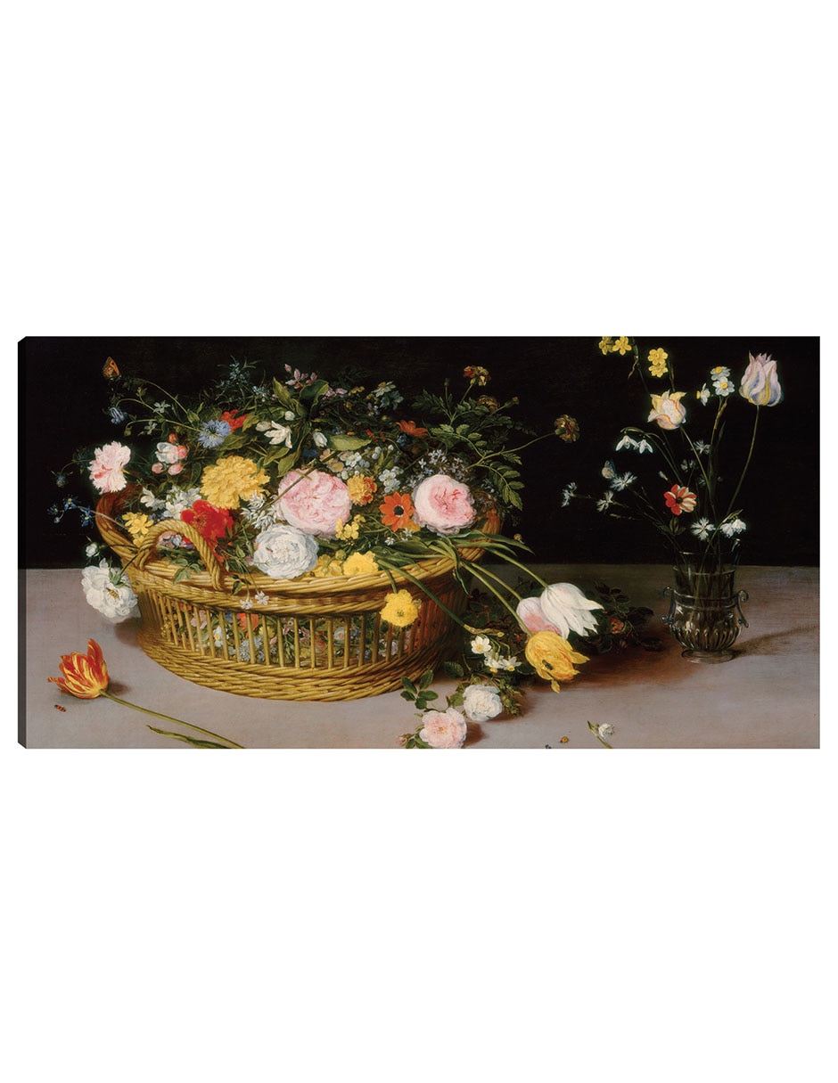 Cuadro decorativo Flores en una cesta y un jarrón, 1615 técnica mixta Ramos