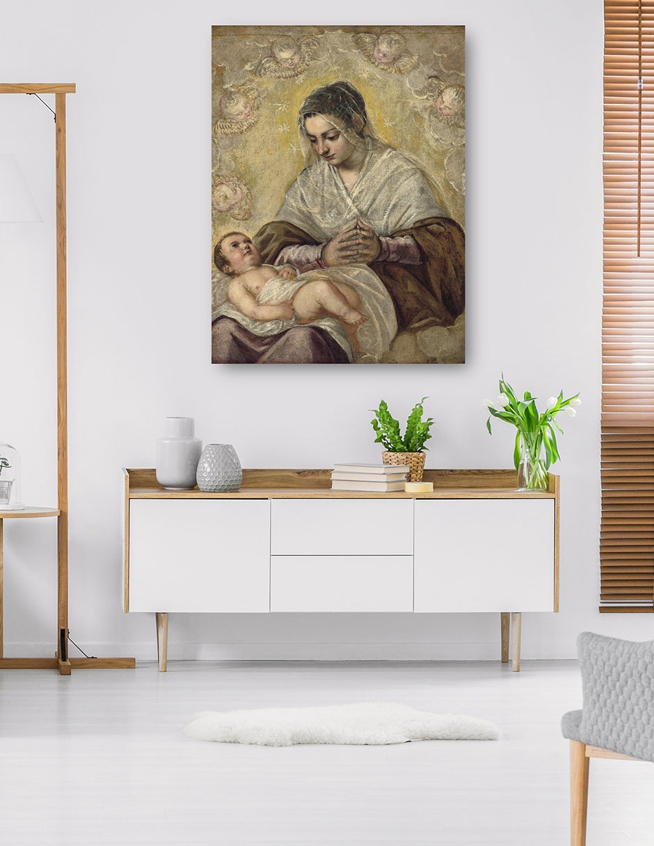Cuadro decorativo técnica mixta Vírgenes 5