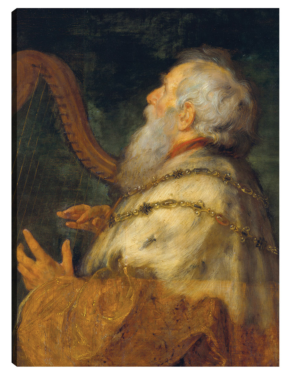 Cuadro decorativo El rey David tocando el arpa (ca. 1616) técnica mixta Figuras Celestiales