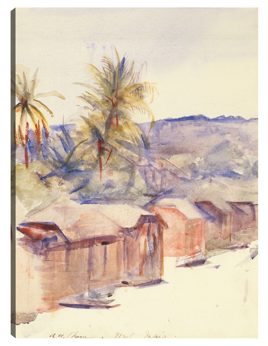 Cuadro decorativo Calle del pueblo, Dominica técnica mixta Campos