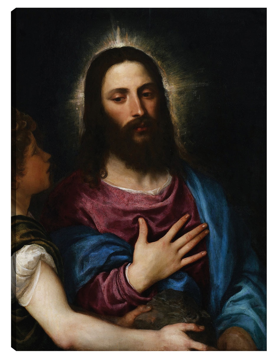 Cuadro decorativo La tentación de Cristo (c. 1516-25) técnica mixta Figuras Celestiales