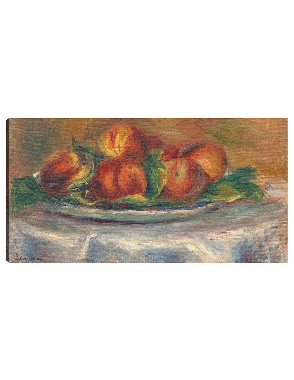 Cuadro decorativo Melocotones en un plato técnica mixta Comida Cuadro decorativo Melocotones en un plato técnica mixta Comida