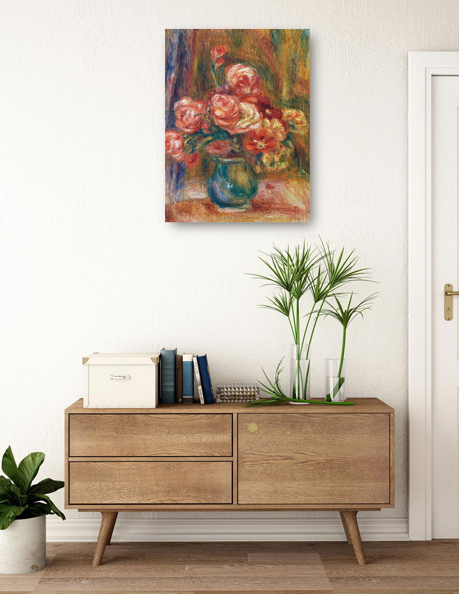 Cuadro decorativo Jarrón de rosas (c. 1890-1900) técnica mixta Floreros 3