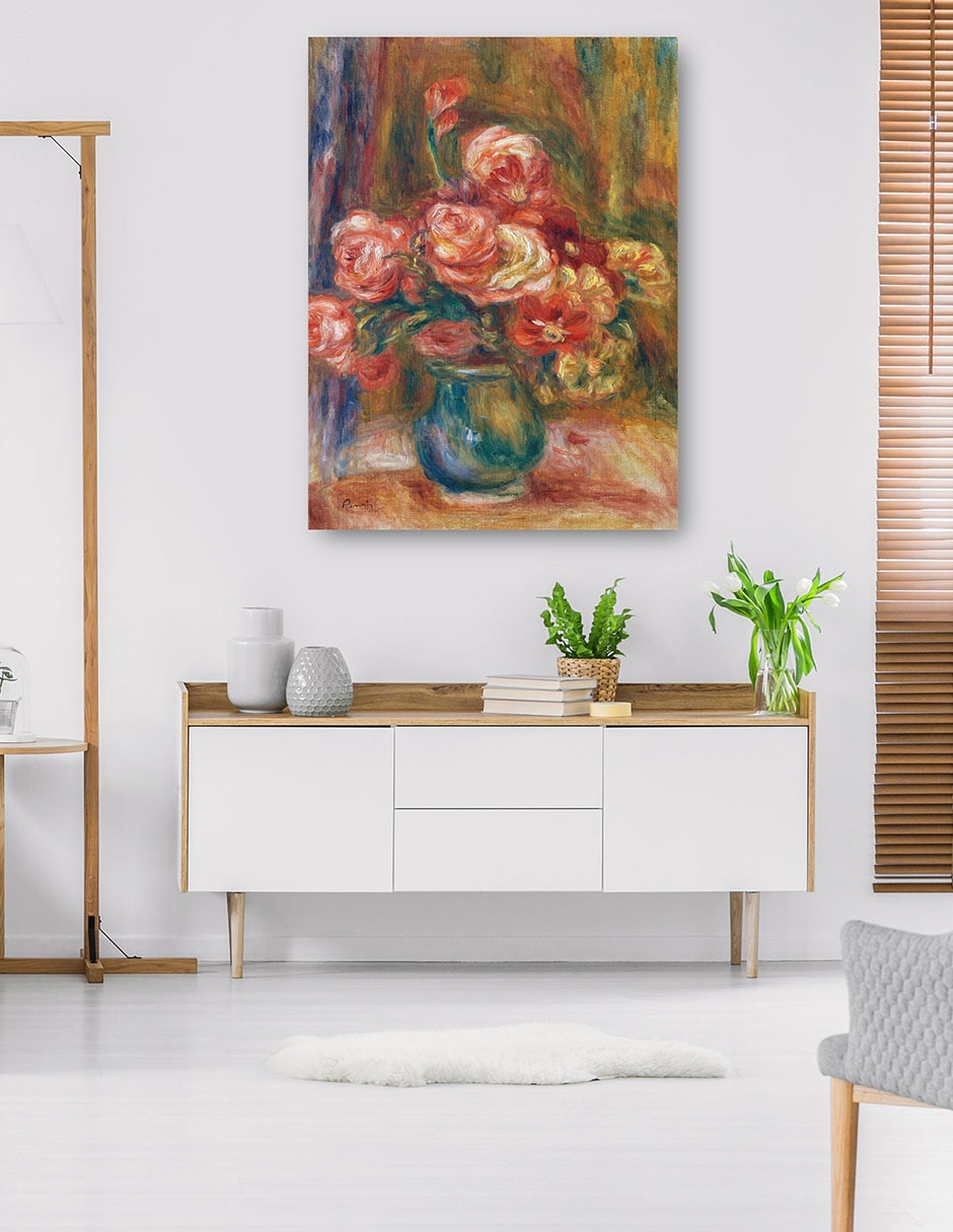 Cuadro decorativo Jarrón de rosas (c. 1890-1900) técnica mixta Floreros 5