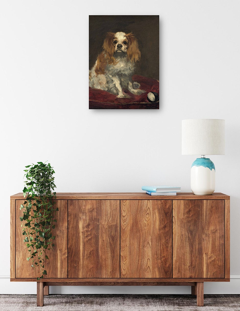 Cuadro decorativo Un rey charles spaniel técnica mixta Animales Domésticos 2