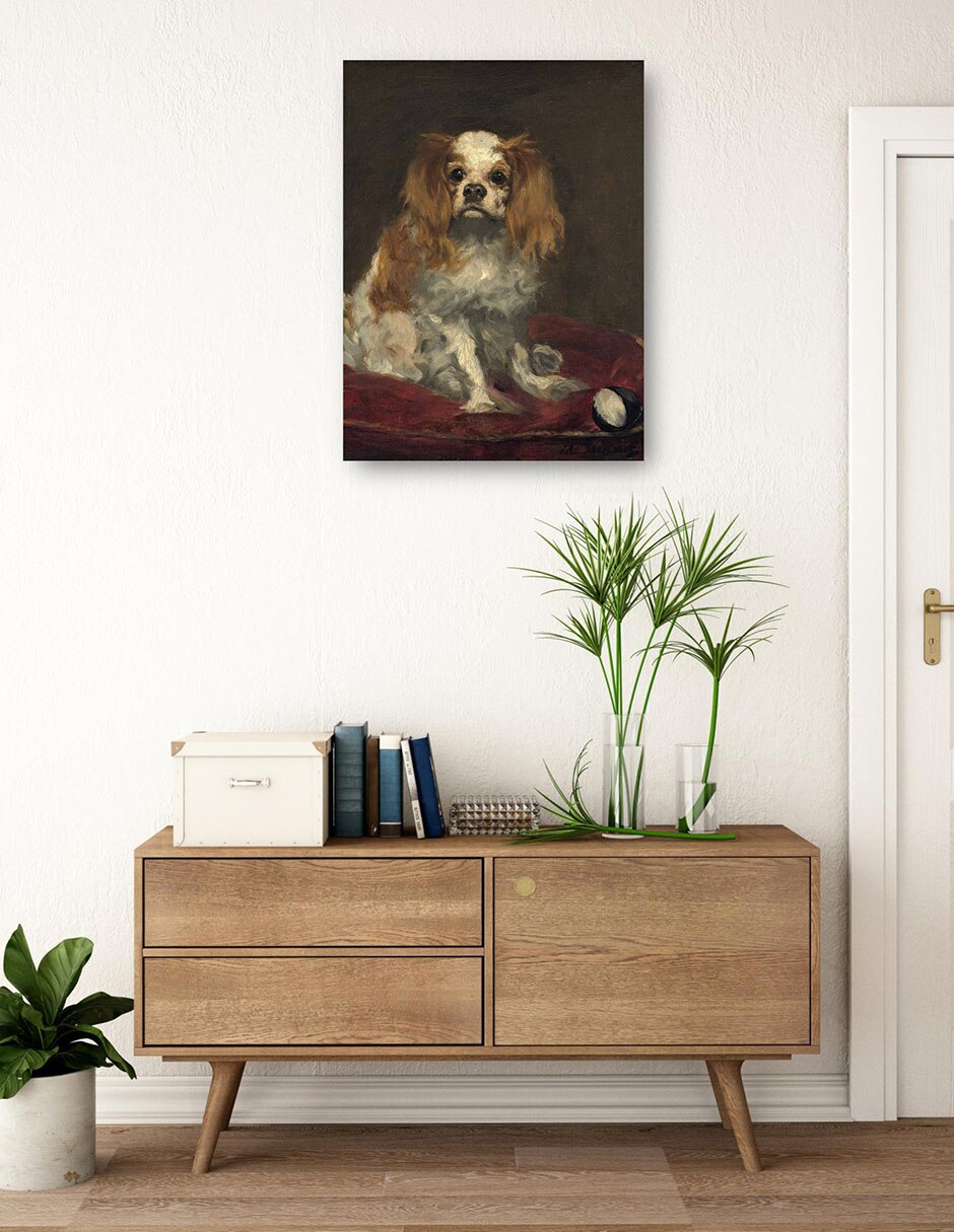 Cuadro decorativo Un rey charles spaniel técnica mixta Animales Domésticos 3