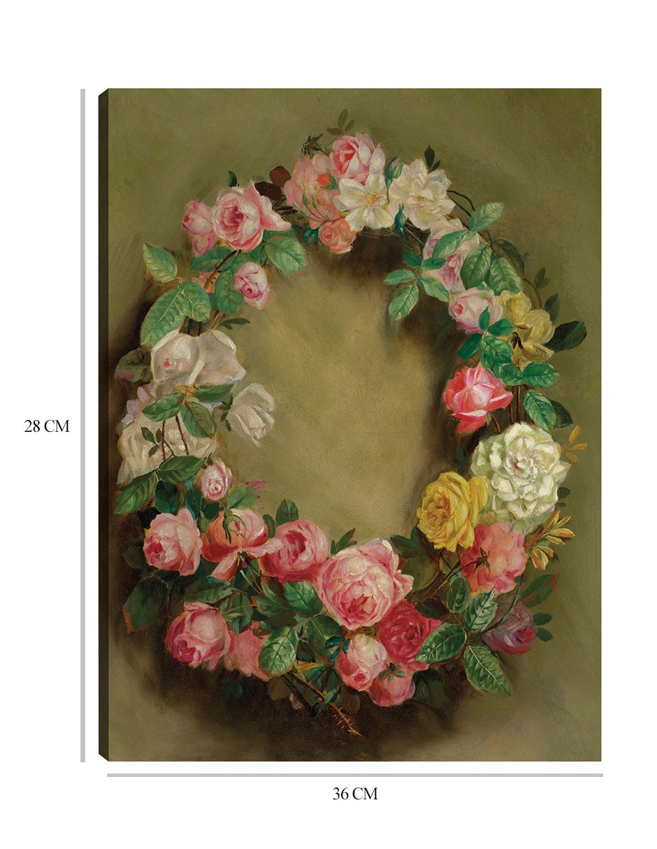 Cuadro decorativo Couronne de Roses (hacia 1858) técnica mixta Arreglo Floral 3