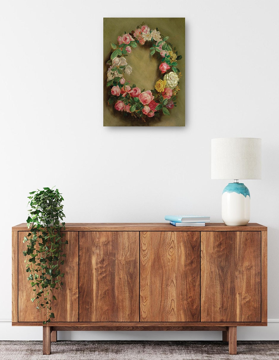 Cuadro decorativo Couronne de Roses (hacia 1858) técnica mixta Arreglo Floral 2
