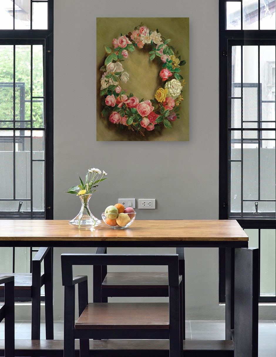 Cuadro decorativo Couronne de Roses (hacia 1858) técnica mixta Arreglo Floral 4