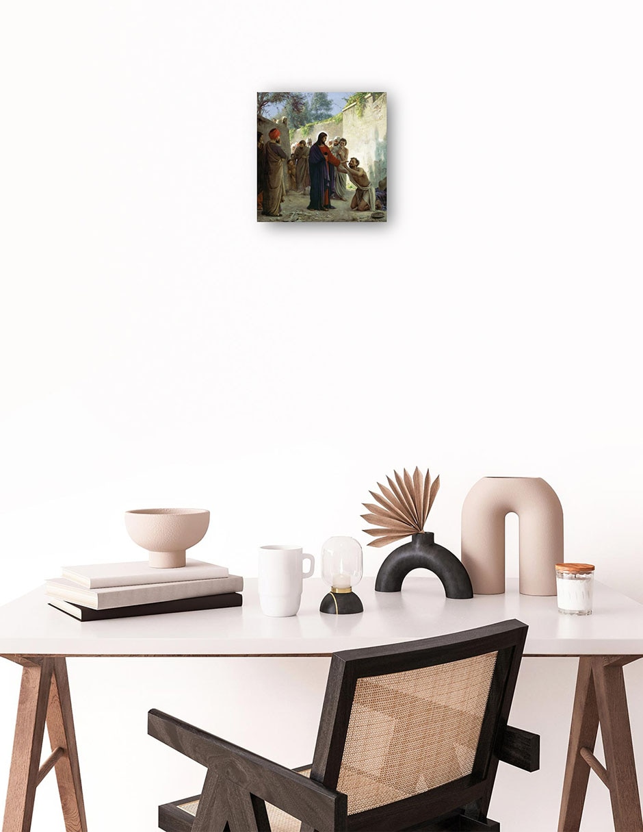 Cuadro decorativo Cristo sanando al ciego técnica mixta Figuras Celestiales 2