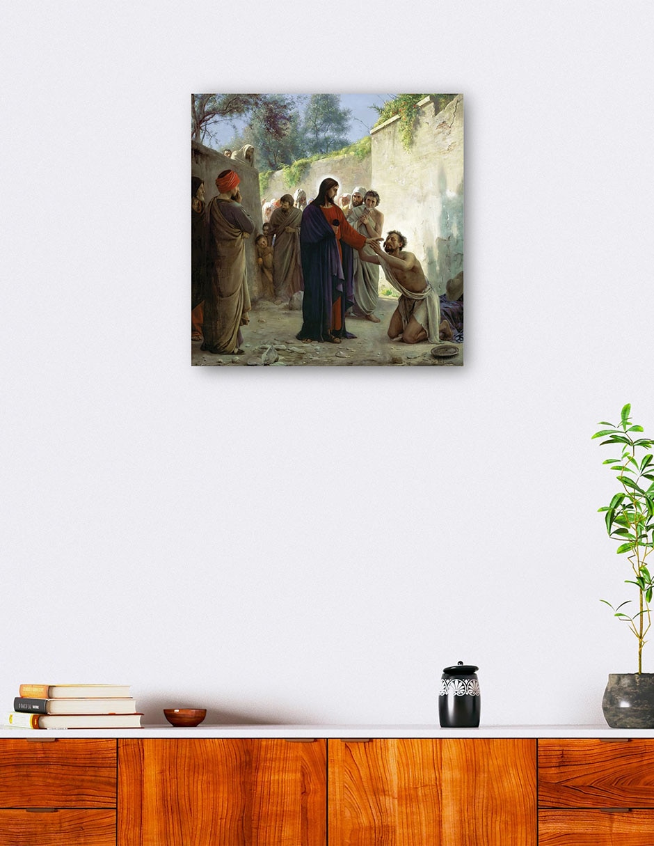 Cuadro decorativo Cristo sanando al ciego técnica mixta Figuras Celestiales 5