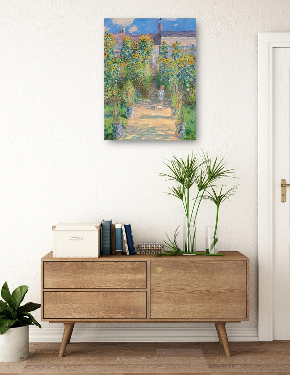 Cuadro decorativo El jardín del artista en Vetheuil técnica mixta Caminos 3