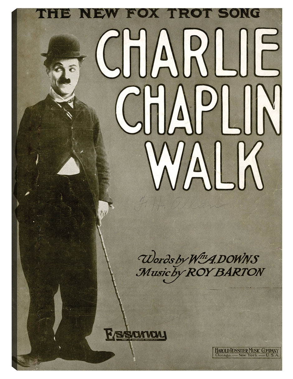 Cuadro decorativo Paseo de Charlie Chaplin (1915) técnica mixta Cuadro decorativo Paseo de Charlie Chaplin (1915) técnica mixta