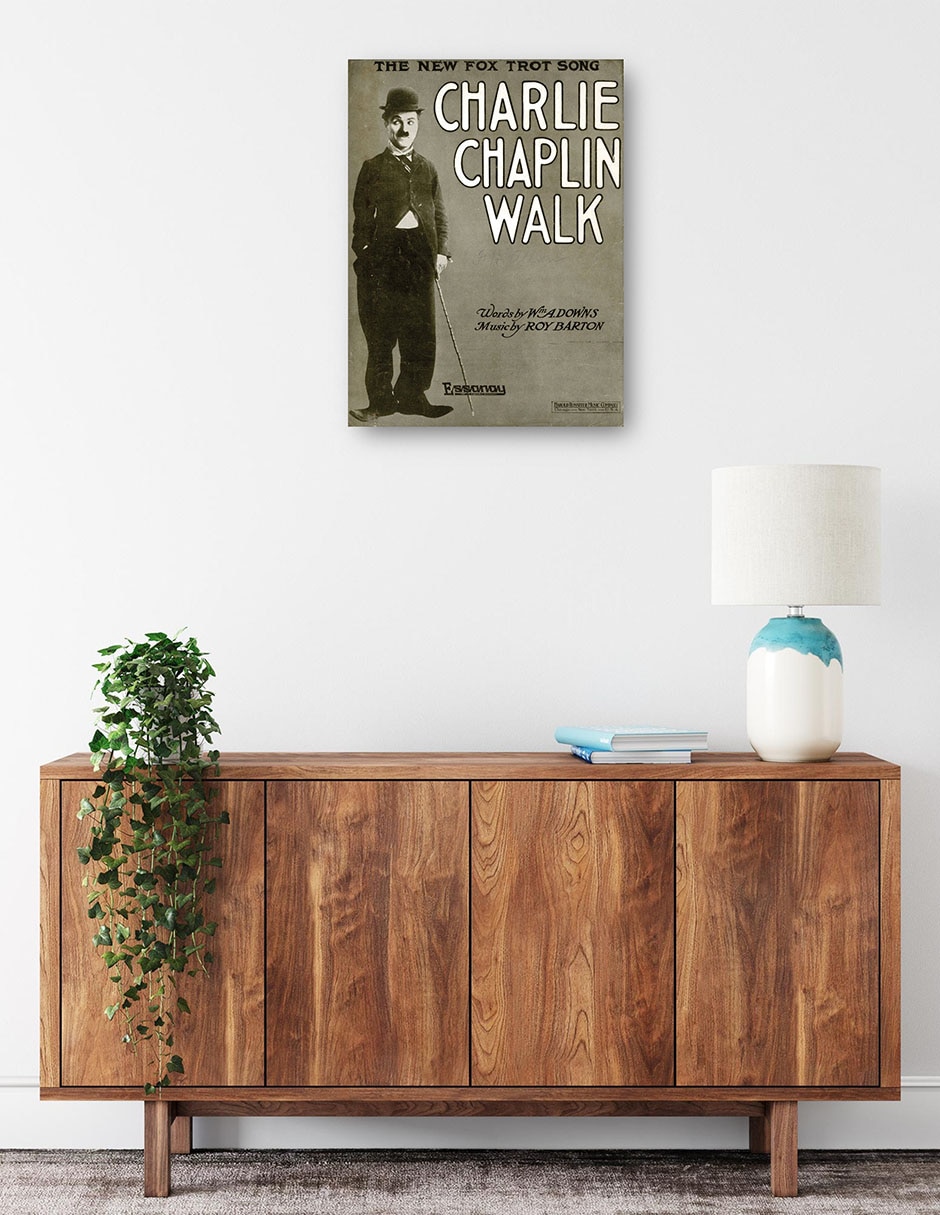 Cuadro decorativo Paseo de Charlie Chaplin (1915) técnica mixta 2