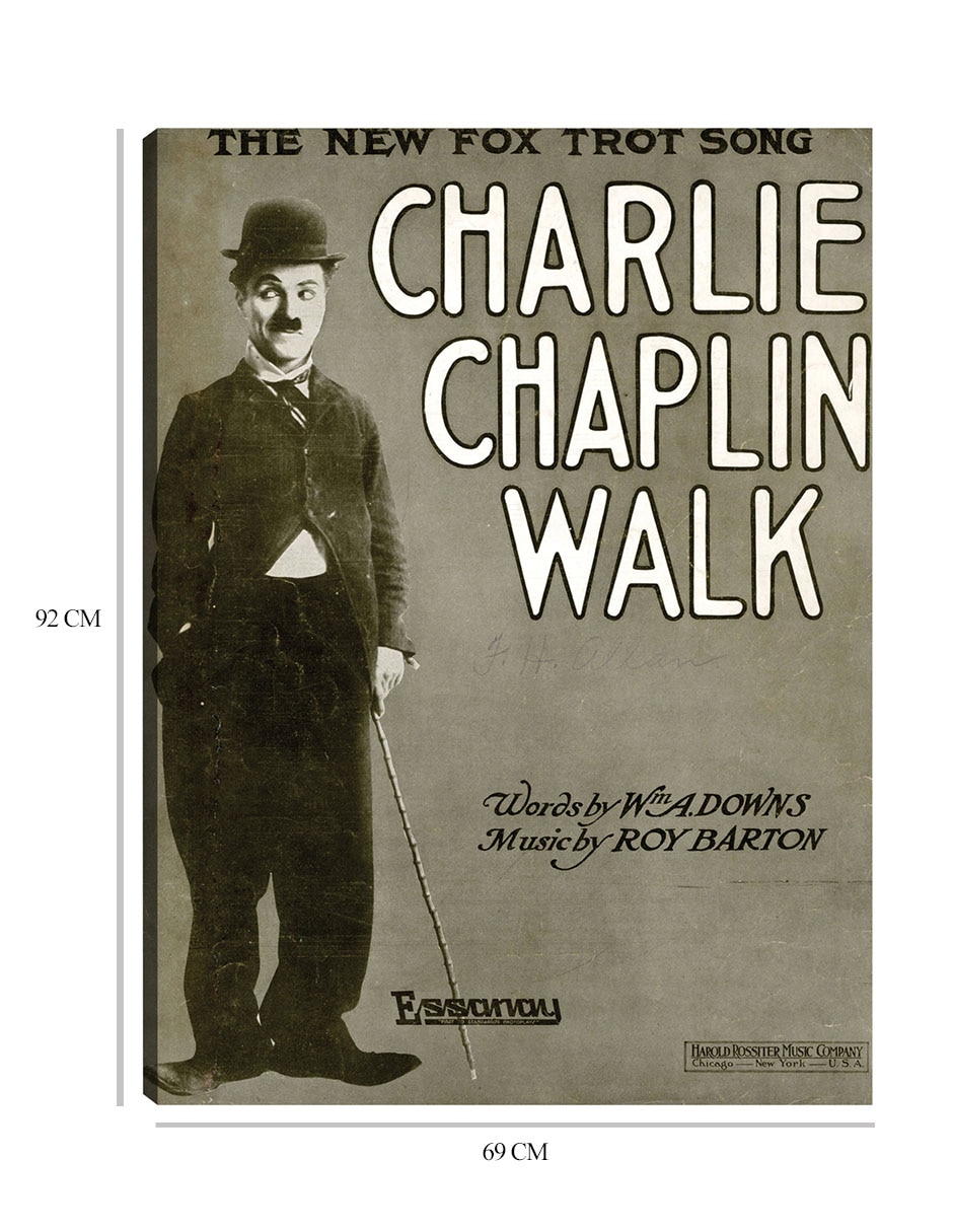 Cuadro decorativo Paseo de Charlie Chaplin (1915) técnica mixta 8