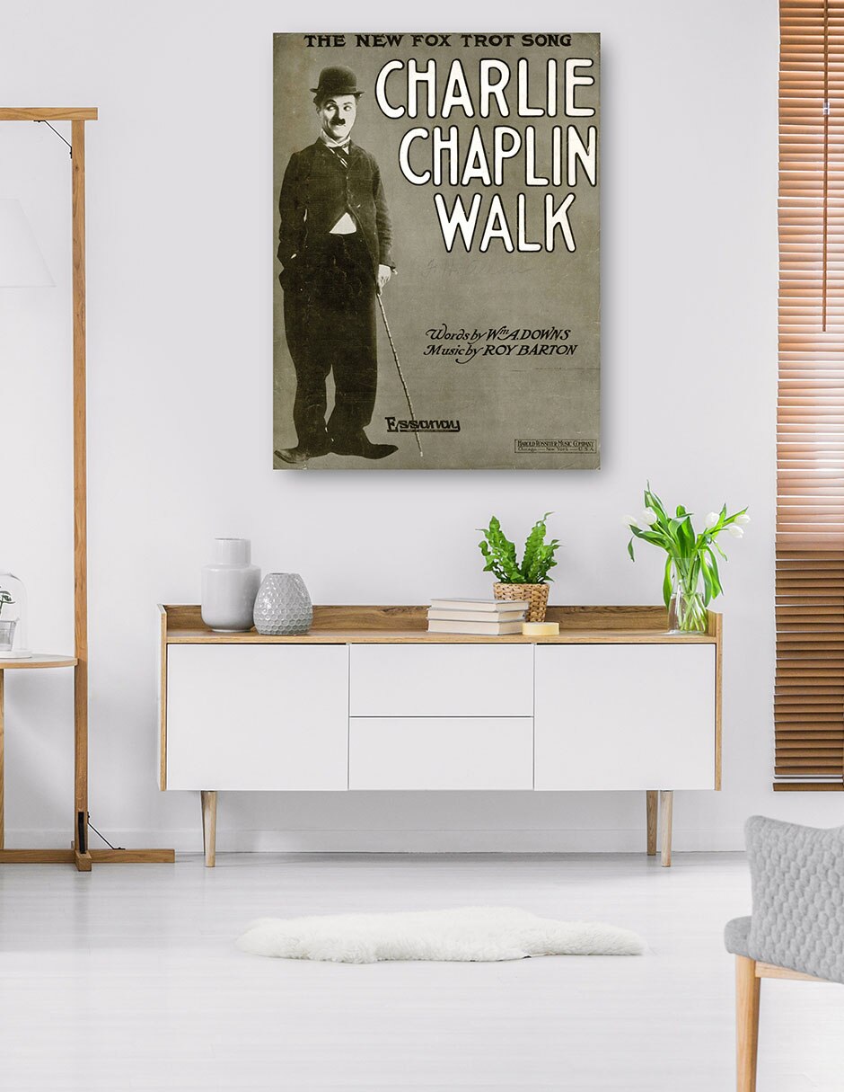 Cuadro decorativo Paseo de Charlie Chaplin (1915) técnica mixta 5