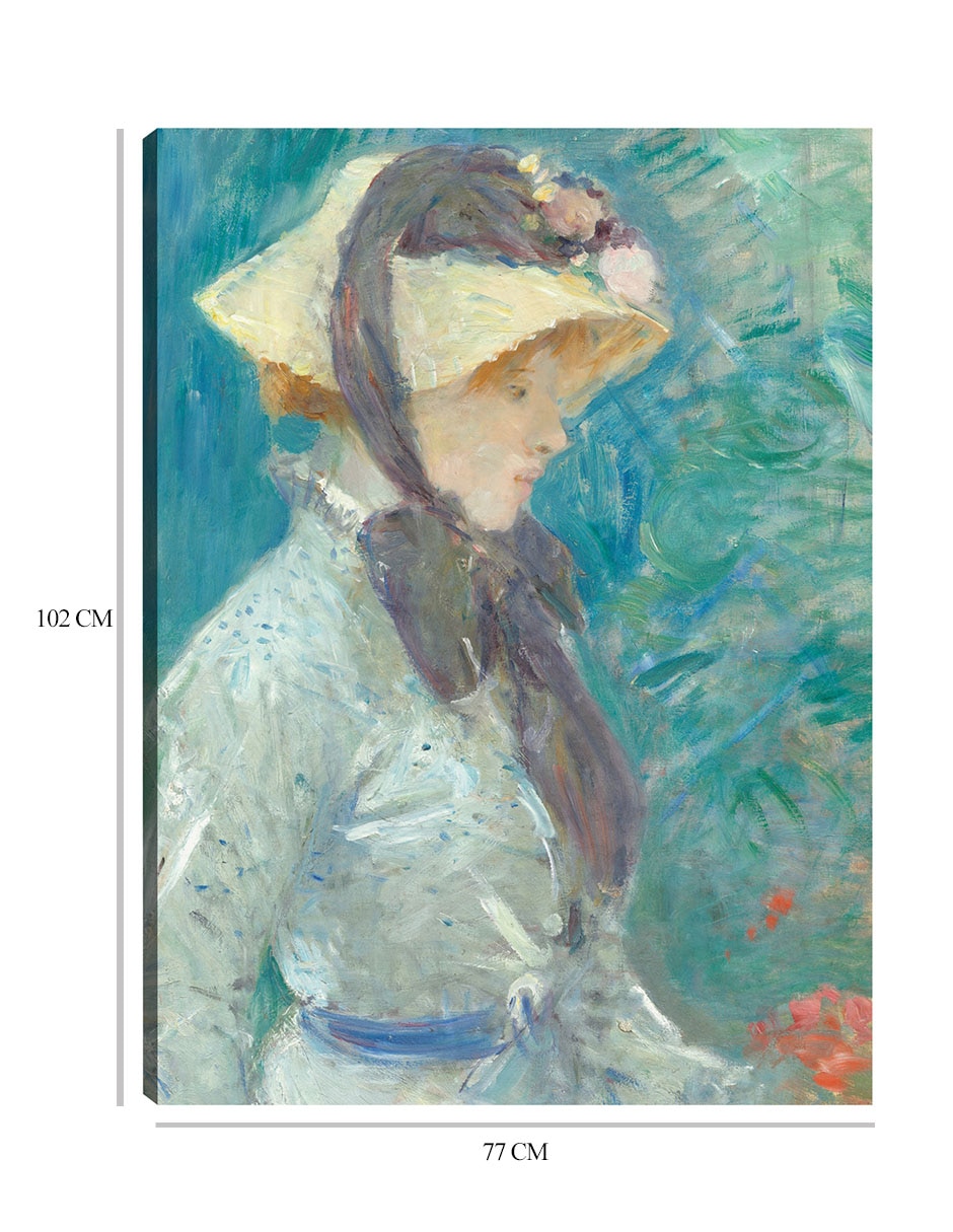 Cuadro decorativo Mujer joven con sombrero de paja técnica mixta Retratos 3