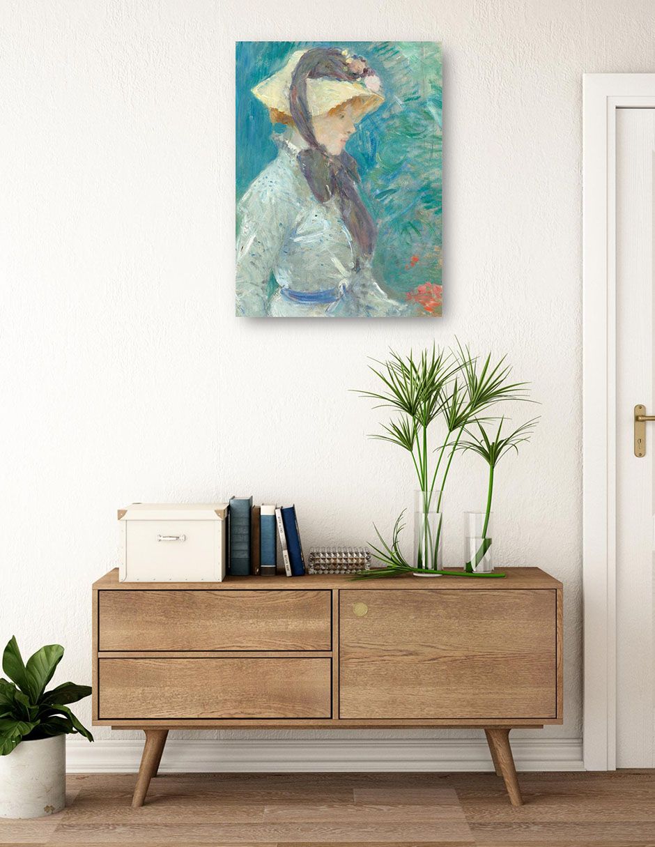 Cuadro decorativo Mujer joven con sombrero de paja técnica mixta Retratos 3