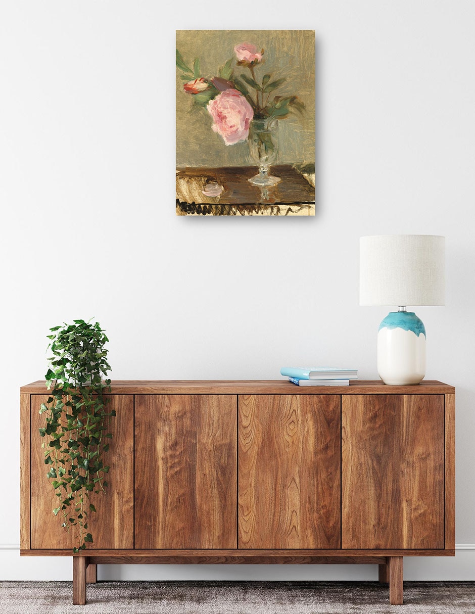 Cuadro decorativo Peonías técnica mixta Floreros 2
