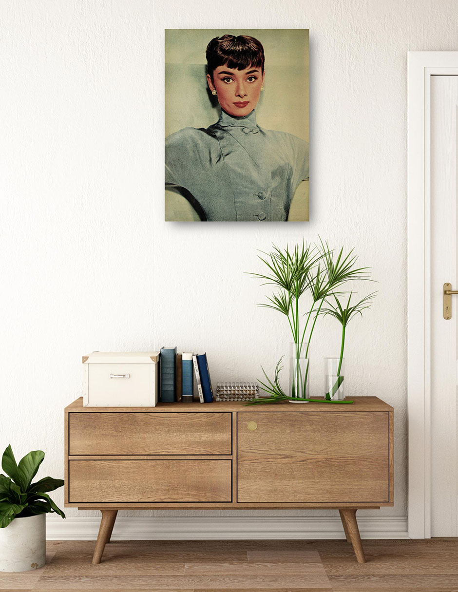 Cuadro decorativo Audrey Hepburn, 1953 técnica mixta Retratos 3