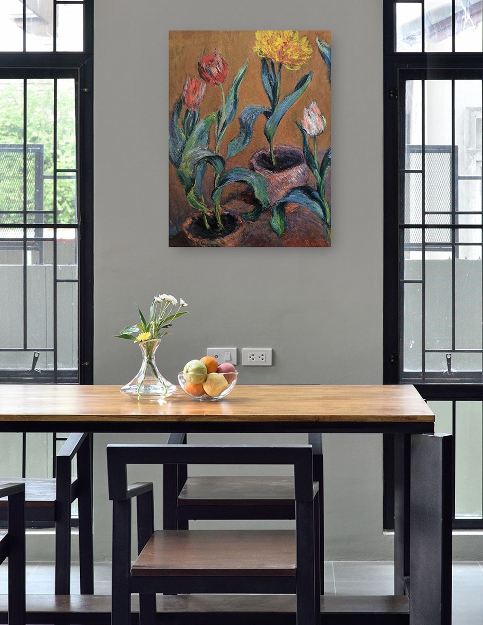 Cuadro decorativo Tulipanes técnica mixta Floración 4