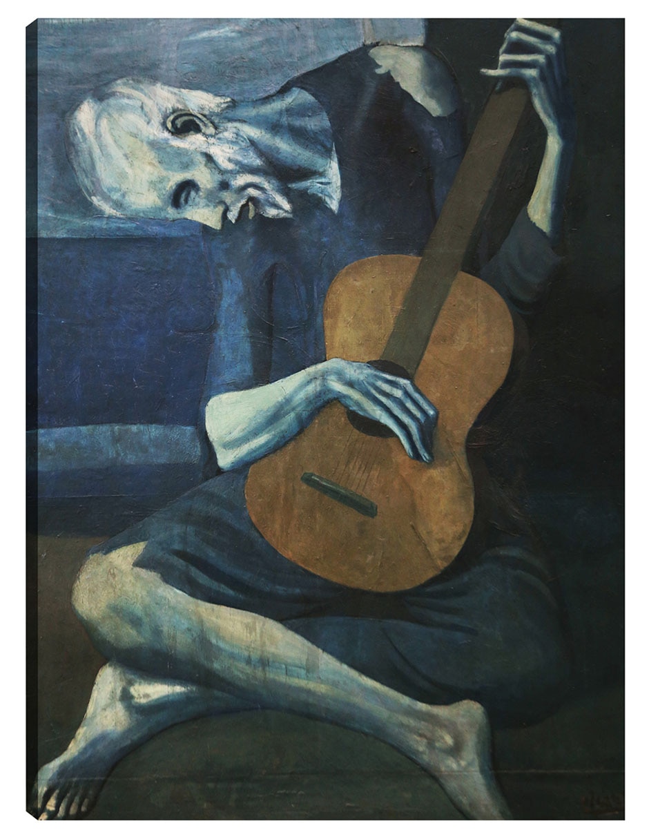 Cuadro decorativo El viejo guitarrista técnica mixta Música