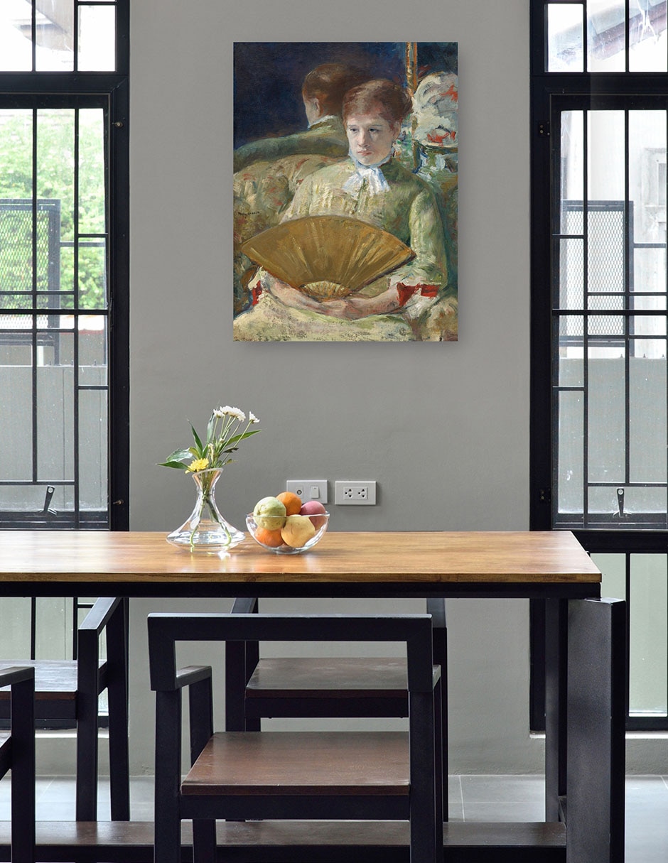 Cuadro decorativo Mujer con un abanico técnica mixta Retratos 4