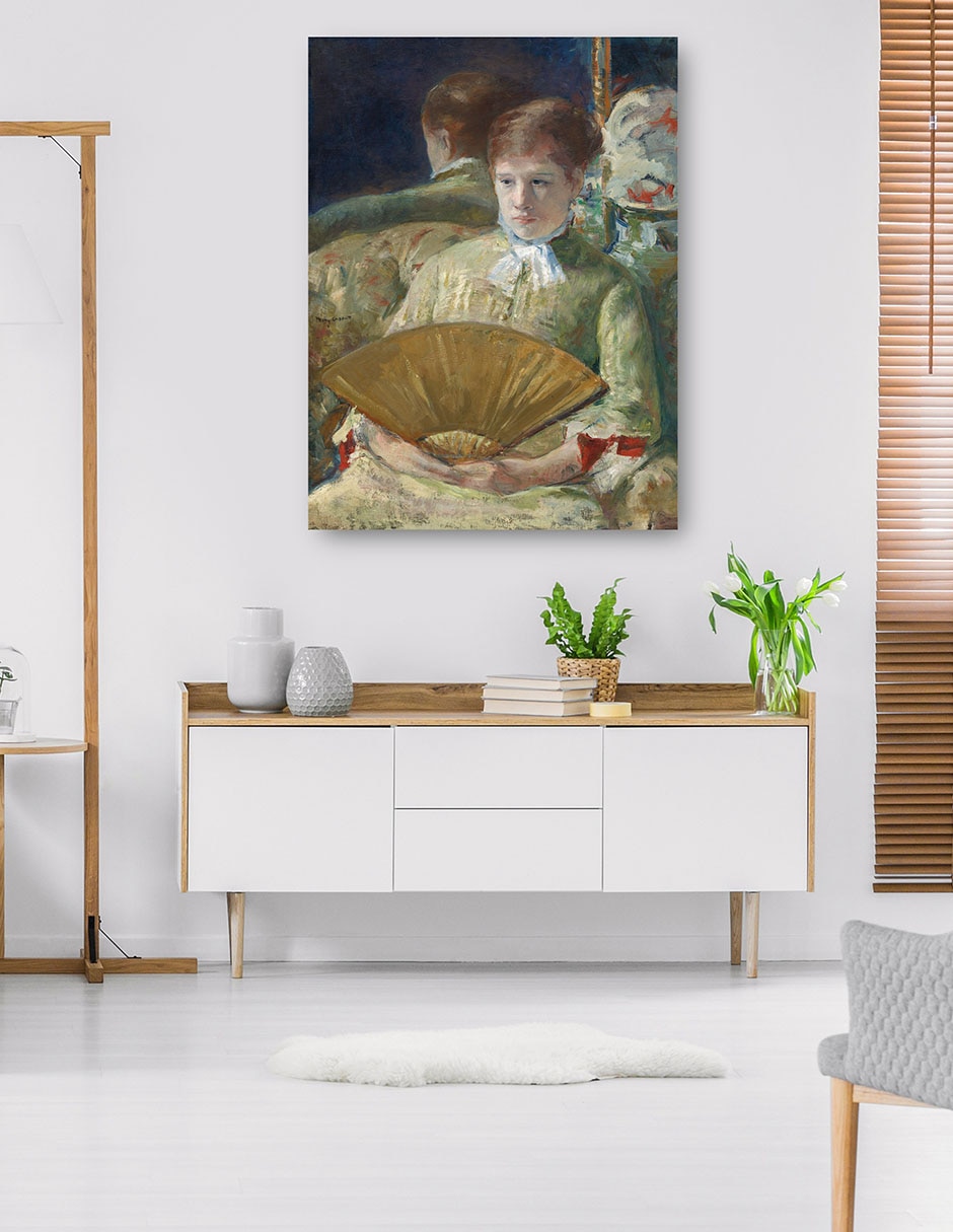 Cuadro decorativo Mujer con un abanico técnica mixta Retratos 5