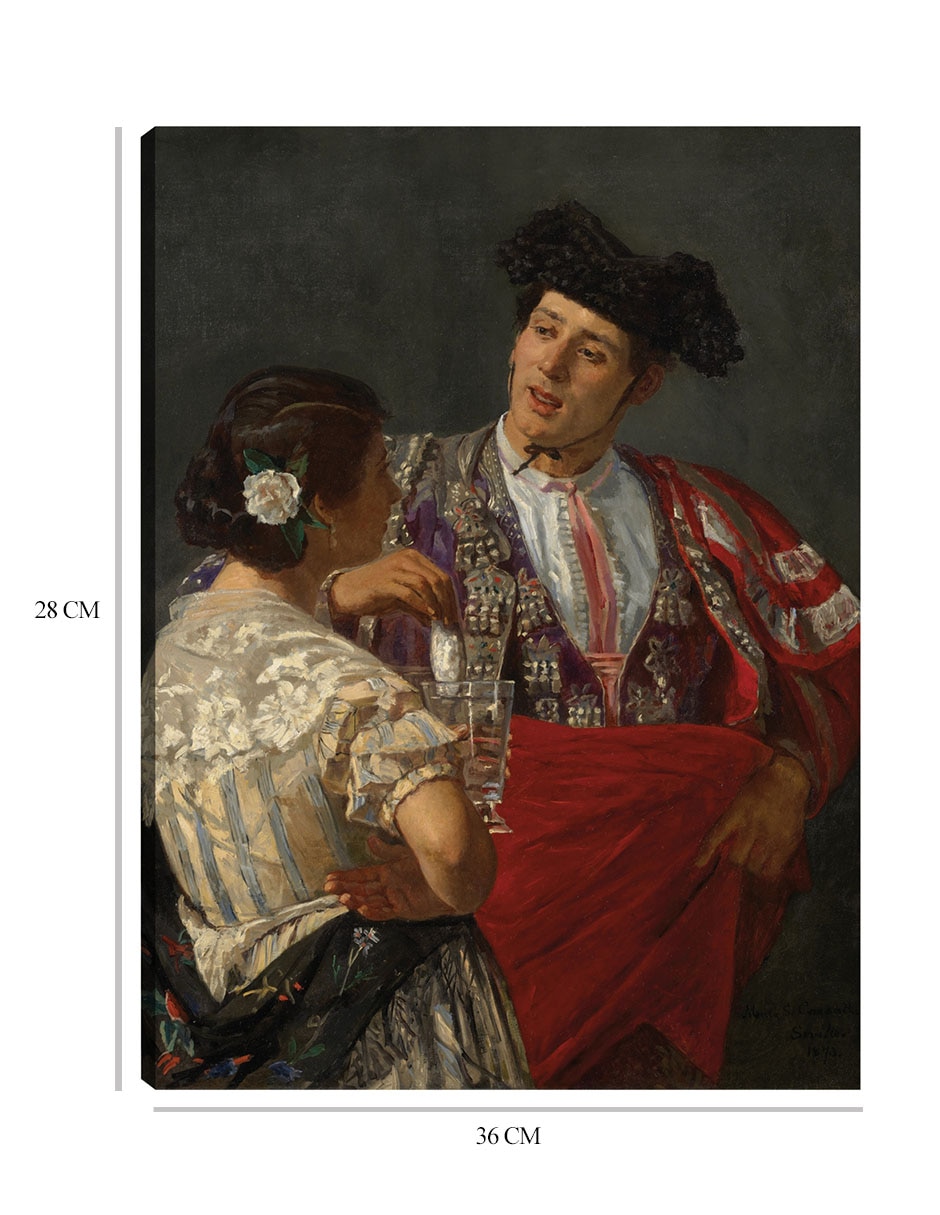 Cuadro decorativo Ofreciendo el panel al torero (1873) técnica mixta Retratos 8