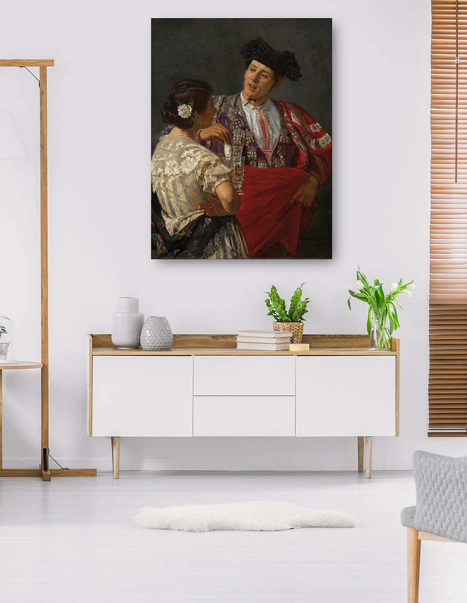 Cuadro decorativo Ofreciendo el panel al torero (1873) técnica mixta Retratos 5