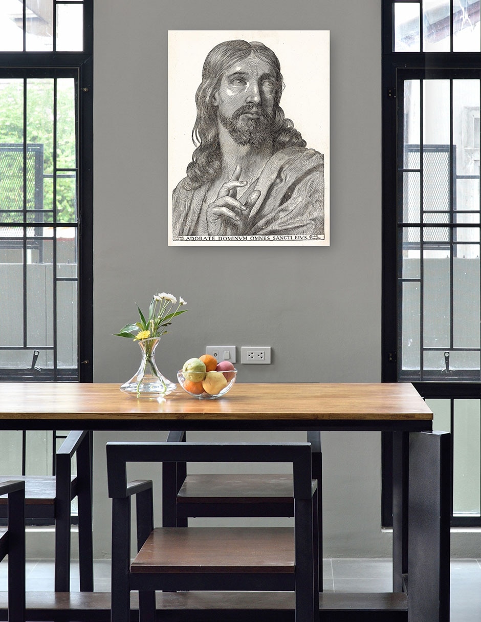Cuadro decorativo Cristo de medio cuerpo técnica mixta Figuras Celestiales 4